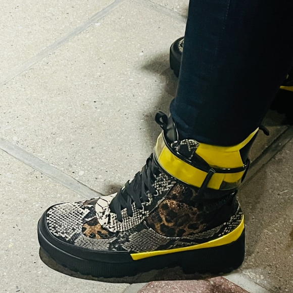 Snakeskin, multicolored, animal print, platform boot - Picture 4 of 6